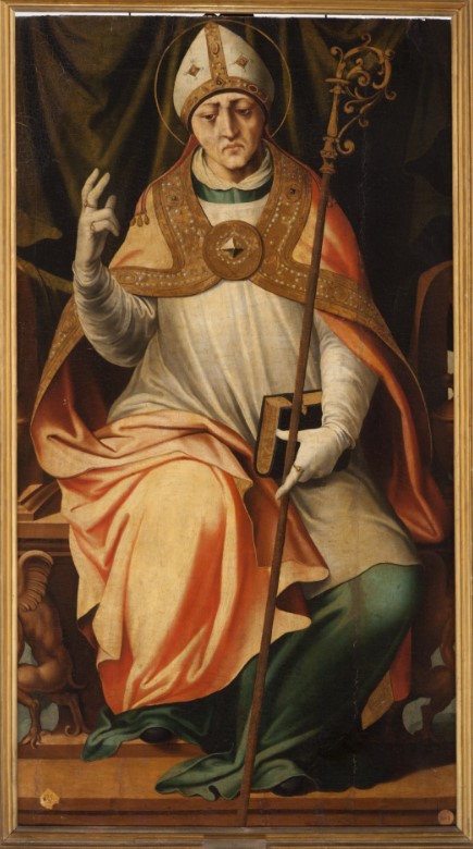 Agostino vescovo e Dottore della Chiesa benedicente