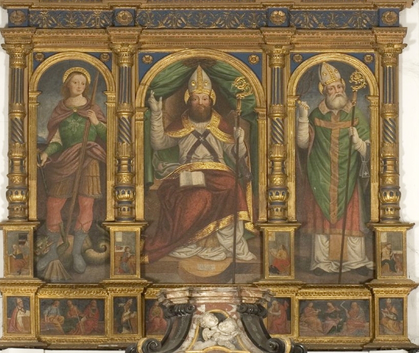 Sant'Agostino Dottore della Chiesa nella Pala di Cavallazzi a Crusinallo, nella chiesa di san Gaudenzio
