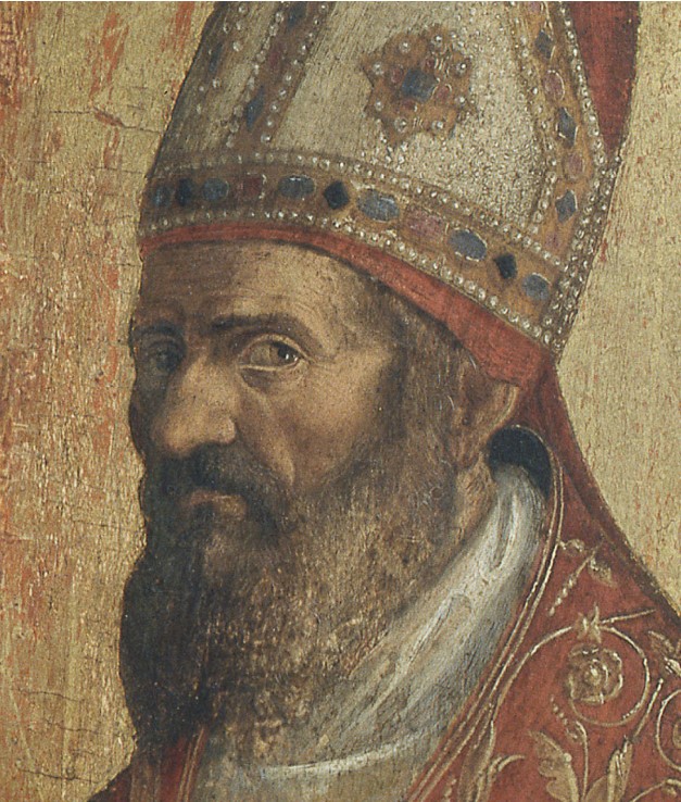Particolare del volto di Agostino