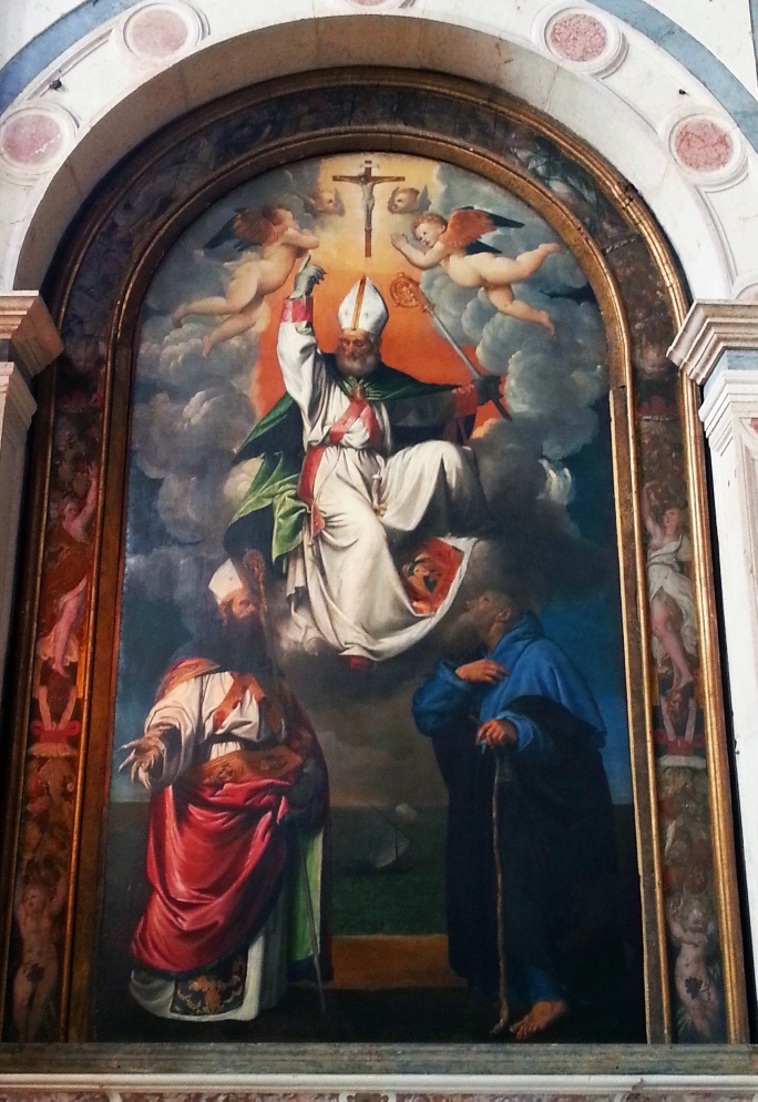  san Nicola patrono dei naviganti, sant'Agostino e sant'Antonio Abate