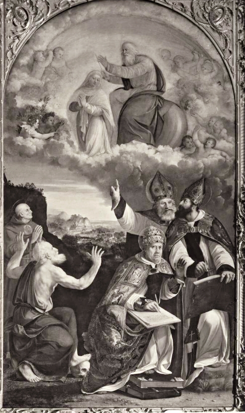 Immacolata Concezione con i quattro Dottori della Chiesa e san Bernardino da Siena