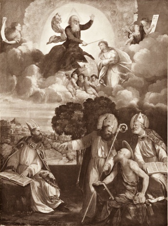 Immacolata Concezione con sant'Anselmo, sant'Agostino, san Girolamo e sant'Ambrogio