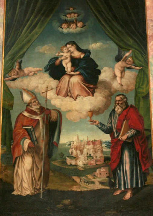 Madonna con Gesù Bambino con Sant'Agostino e San Giovanni Evangelista