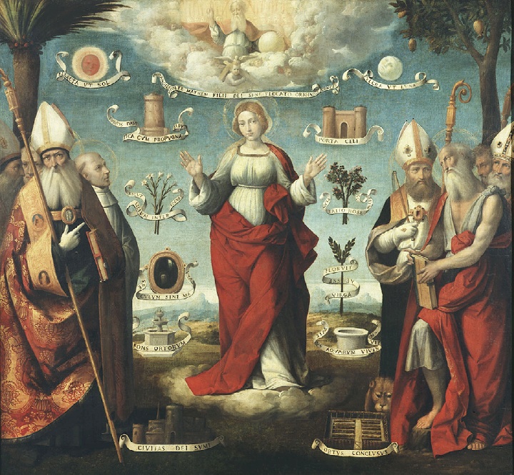 La Trinità e l'Immacolata Concezione con i Dottori della Chiesa