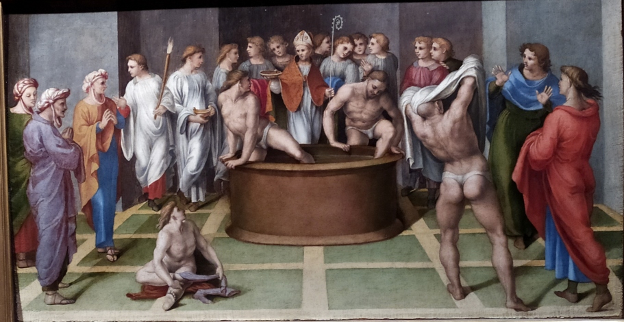 Agostino battezza i catecumeni di Girolamo Genga