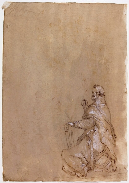 Sant'Agostino inginocchiato con un libro