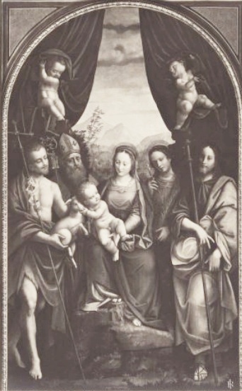 Madonna con Bambino tra san Giovanni Battista, sant'Agostino, santa Lucia, san Giacomo Maggiore e angeli