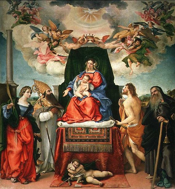 Madonna col bambino, Agostino e santi