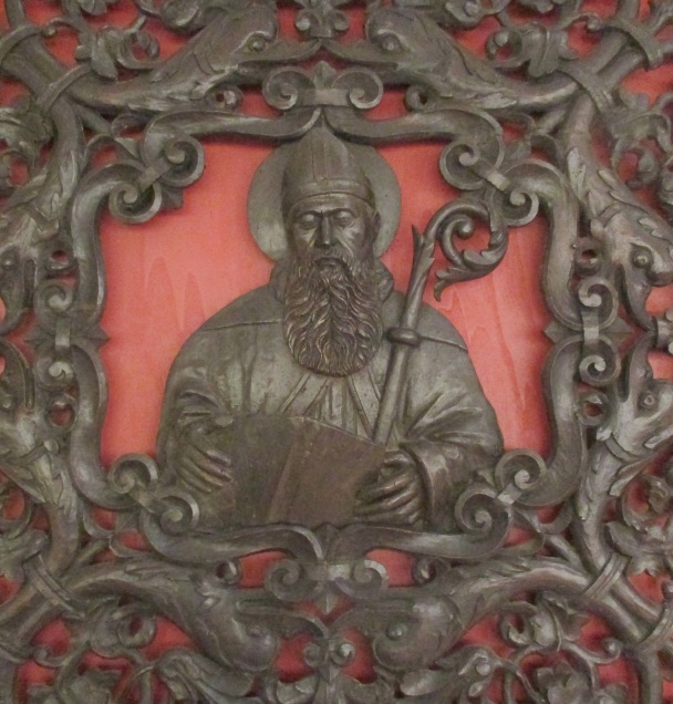 Sant'Agostino vescovo di intagliatore mantovano