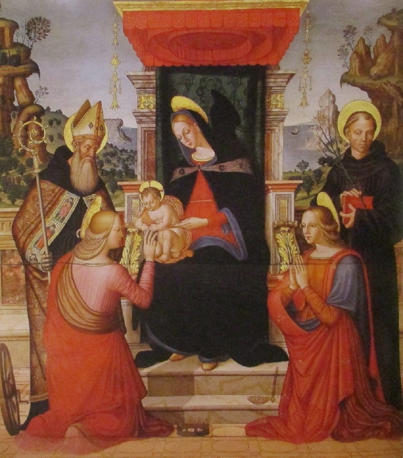 La Vergine in trono, Agostino e santi