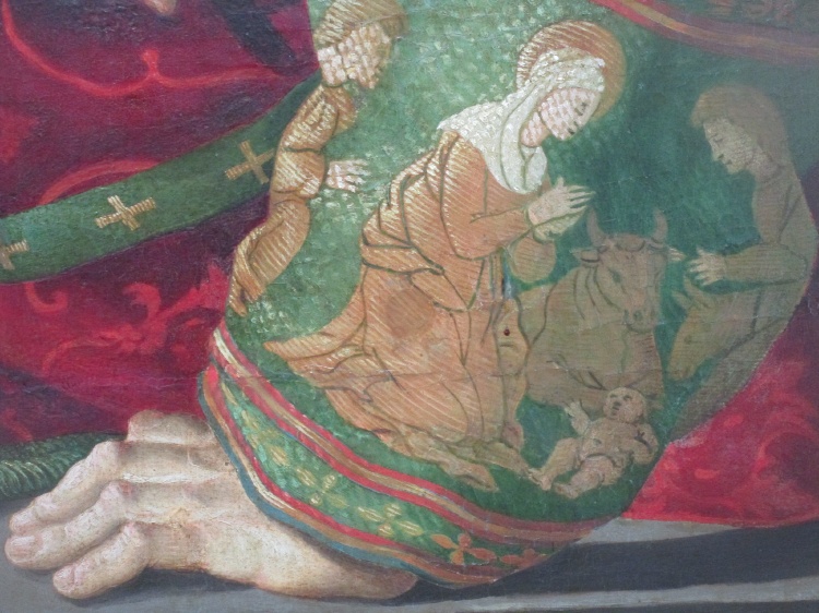 La scena della Natività ricamata sul braccio sinistro del piviale di Agostino