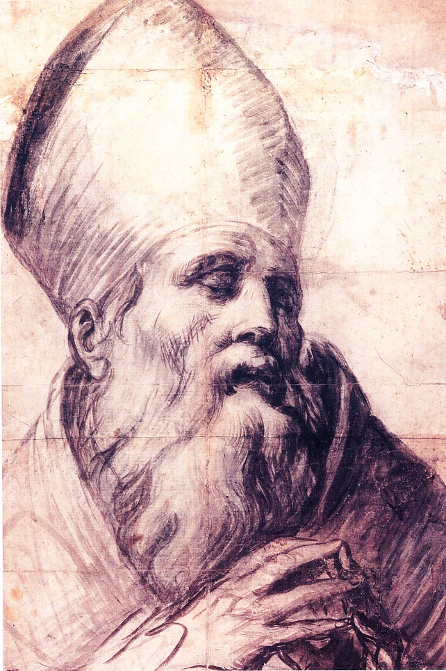 Mazzola Francesco: Studio per Madonna con Bambino, santa Margherita, san Girolamo, sant'Agostino e san Michele Arcangelo