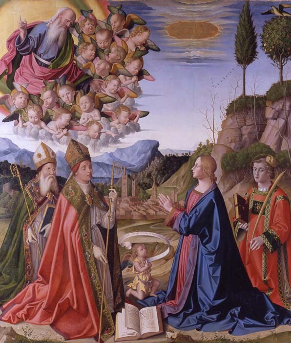 L'Immacolata concezione con l'Eterno Padre in gloria e i Santi Anselmo, Agostino e Stefano