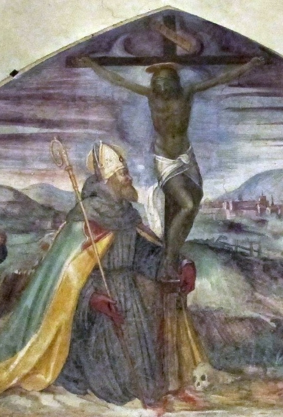 Agostino ai piedi del Crocifisso