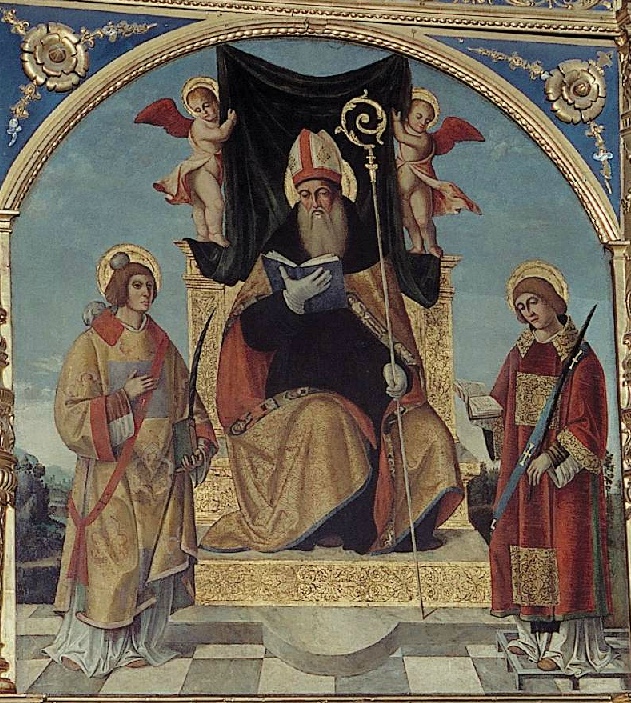 Sant'Agostino in trono tra Santo Stefano e San Lorenzo