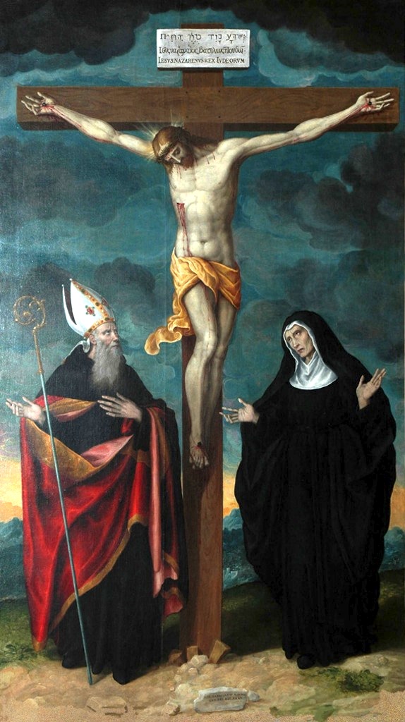 Crocifissione di Gesù e i Santi Agostino e Monica
