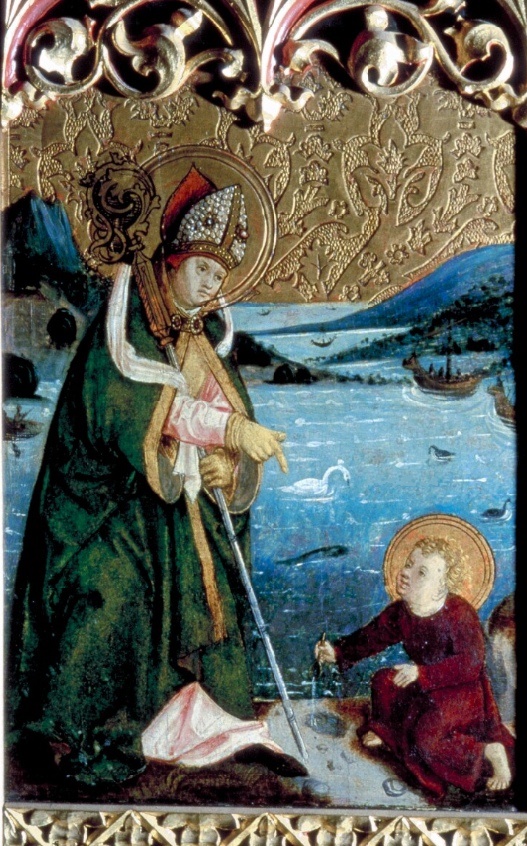 Agostino e il bambino sulla spiaggia