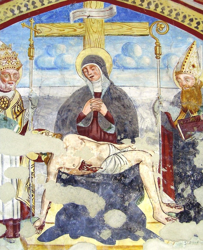 Pietà di Cristo con i santi Pelagio e Agostino