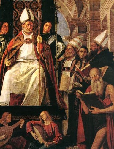 Sant'Ambrogio in trono e Santi