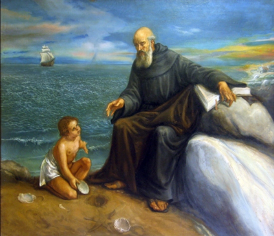 Agostino e il bambino sulla spiaggia di Juan Barba a Madrid
