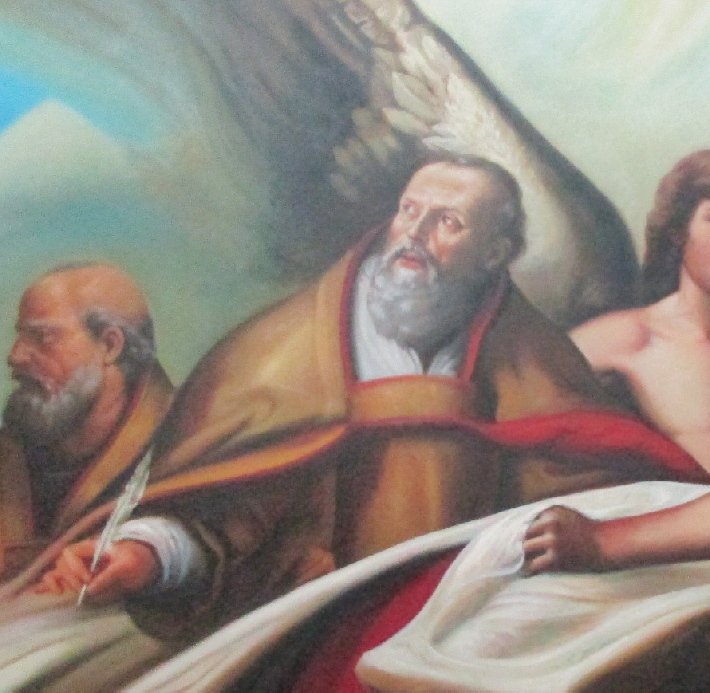 Conversione di sant'Agostino: particolare del santo