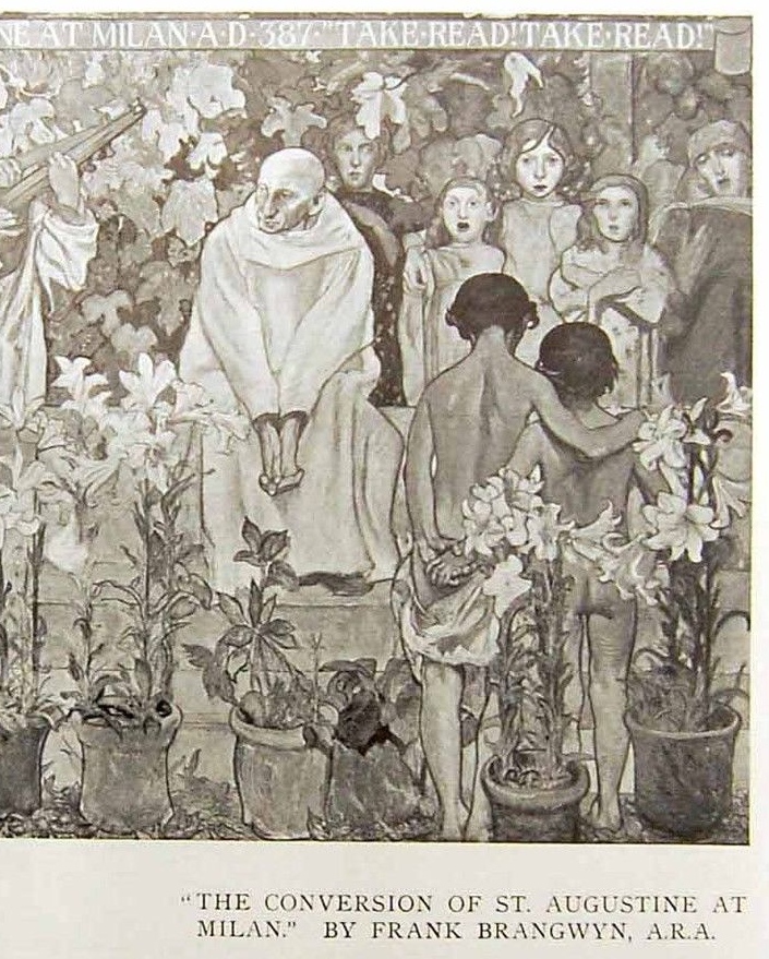 La conversione di sant'Agostino a Milano di Frank Brangwyn