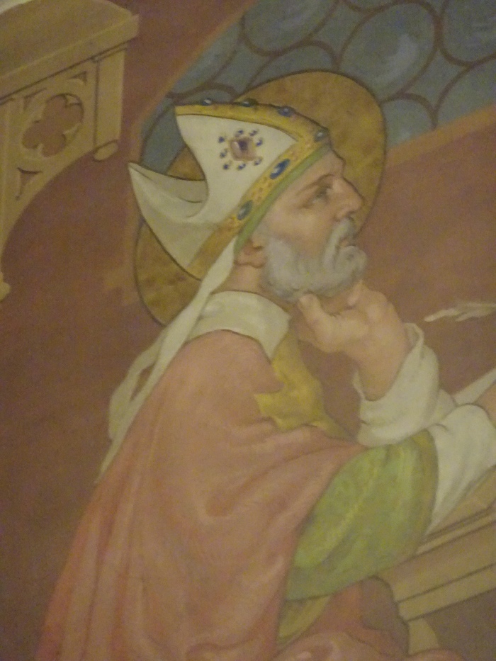 Particolare del volto di Agostino Dottore della Chiesa