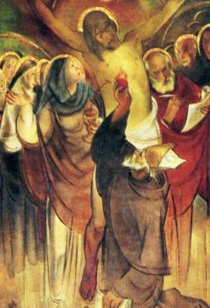 Sant'Agostino ai piedi del Cristo Crocefisso di Leo Coppens