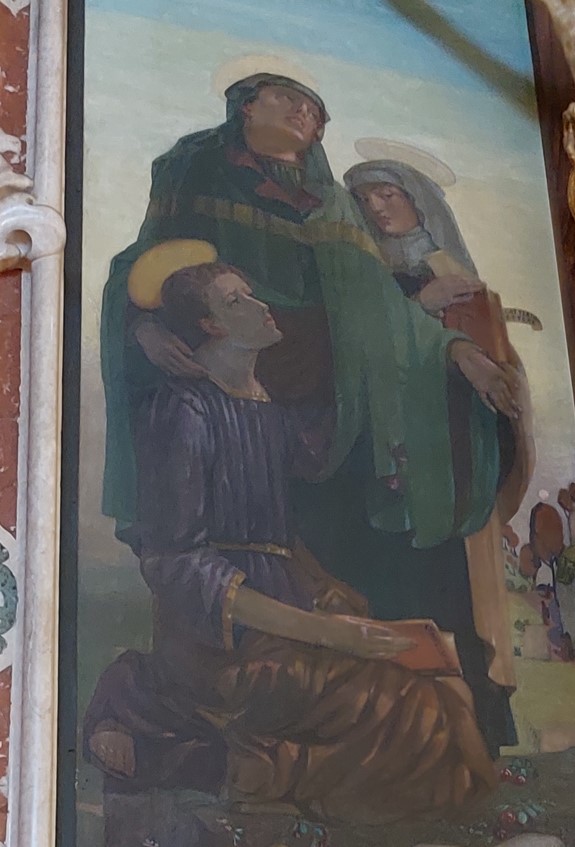 Particolare con i santi Agostino e Monica