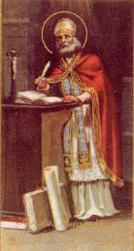 Sant'Agostino scrive ispirato le sue opere