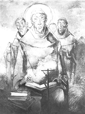 Agostino legge la Regola del monastero