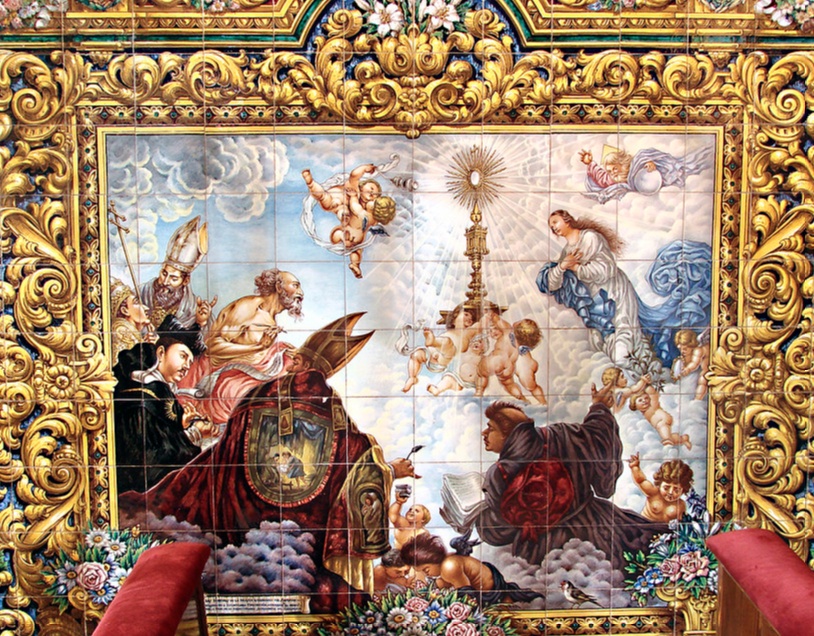 Il trionfo della Eucarestia con Agostino e i Dottori della Chiesa