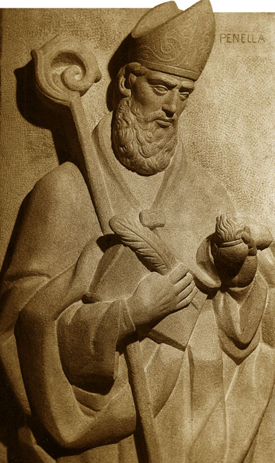 Sant'Agostino vescovo e cardioforo a madrid nella chiesa di santa Rita