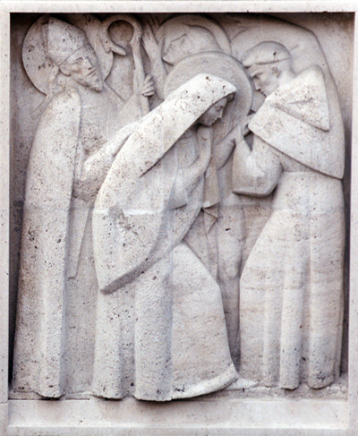 Santa Rita con i suoi santi protettori Agostino, Nicola da Tolentino e Giovanni Battista di Antonio Martínez Penella a Madrid