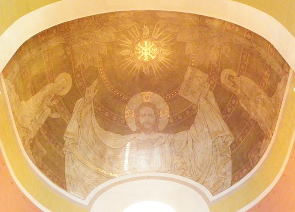 Sant'Agostino e santa Monica ai piedi di Cristo
