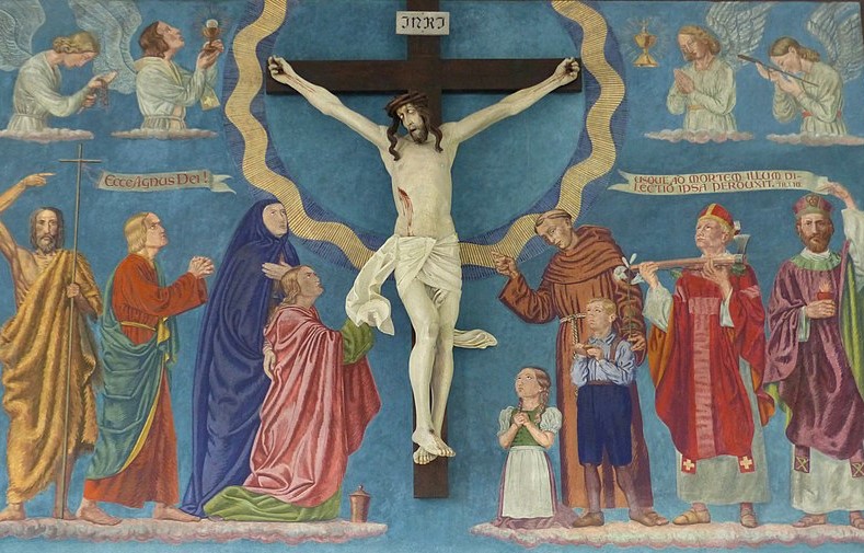 La tavola d'altare con la crocifissione