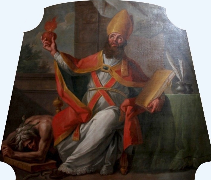 Sant'Agostino cardioforo combatte le eresie