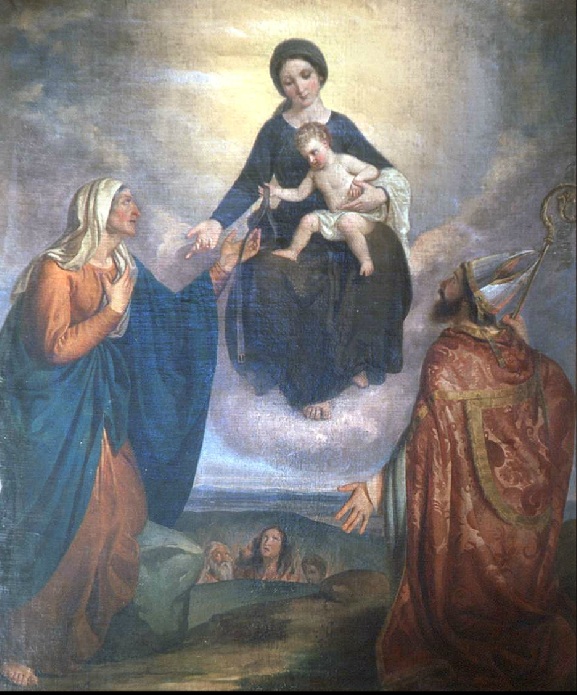 Madonna della cintura, Santa Monica, Sant'Agostino e anime purganti