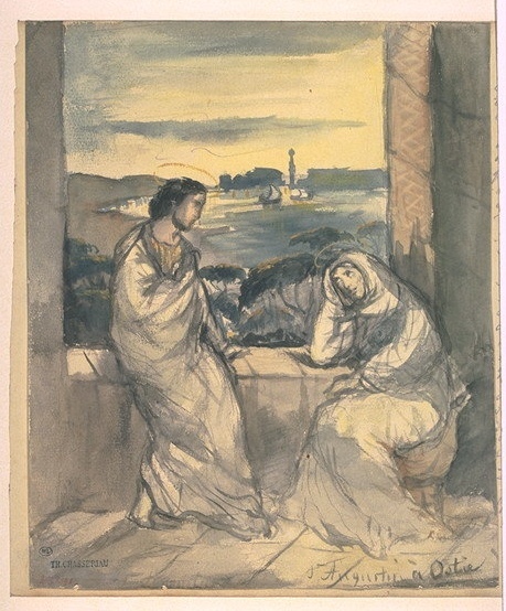 Agostino e Monica: estasi di Ostia di Chasseriau Theodor