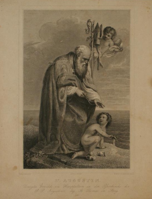 Agostino e il bambino sulla spiaggia