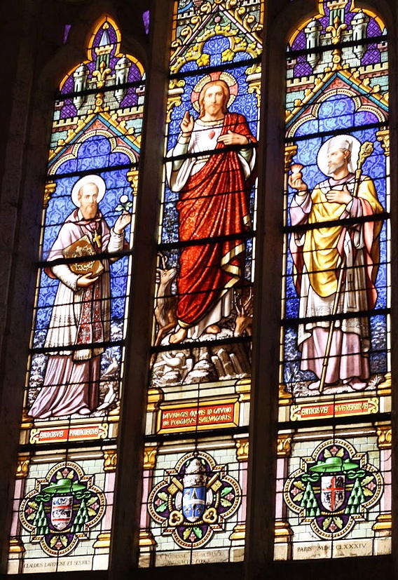 Sant'Agostino cardioforo con san Francesco a sinistra e Gesù Cristo al centro