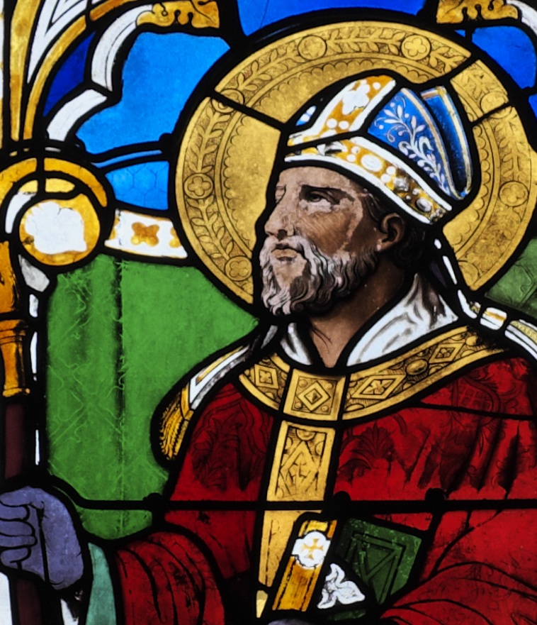 Sant'Agostino vescovo e Dottore della Chiesa: particolare del volto