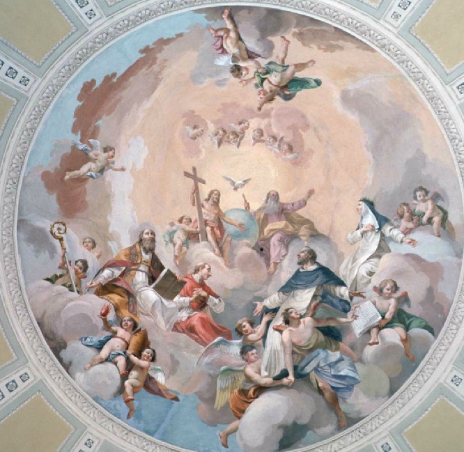 Trinità con Sant'Agostino, San Carlo Borromeo, San Domenico e Santa Caterina da Siena