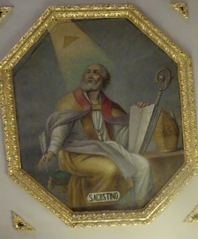Agostino ispirato da Dio scrive allo scrittoio