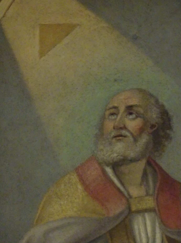 Agostino ispirato da Dio scrive allo scrittoio