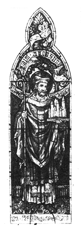 Sant'Agostino con in mano una chiesa di scuola preraffaellita