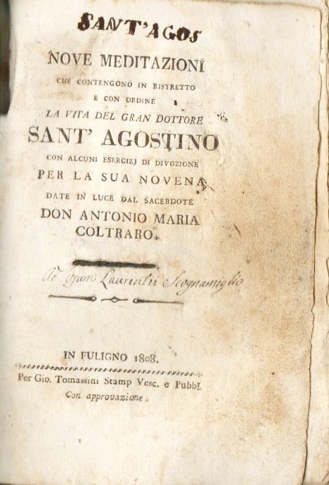 La pagina con il titolo dell'opera