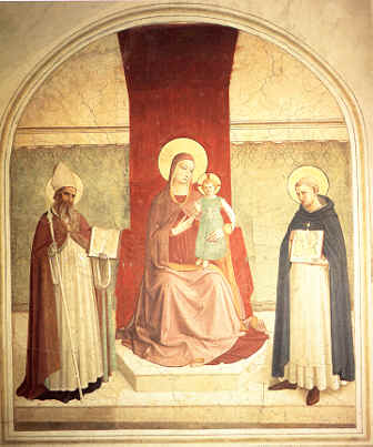 La Vergine in trono con Agostino e san Domenico del Beato Angelico