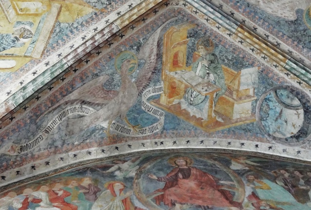 Sant'Agostino Dottore della Chiesa nel suo studio con san Giovanni evangelista