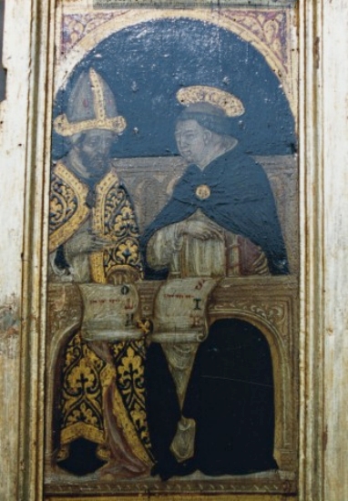 Sant'Agostino e san Tommaso d'Aquino, San Pietro Martire e Tobia e san Raffaele Arcangelo, San Girolamo penitente e san Domenico, Santa Caterina da Siena e san Vincenzo Ferrer